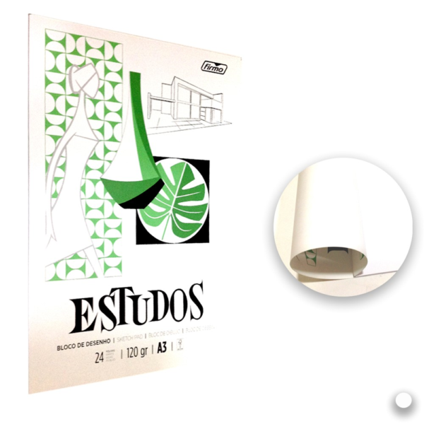 CADERNO DE DESENHO A3 24  FLS 120G