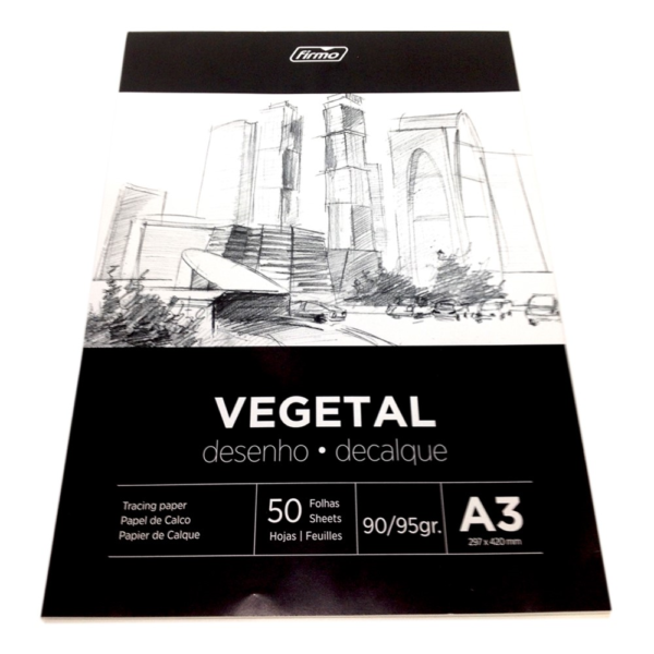 BLOCO PAPEL VEGETAL A3 50 FLS