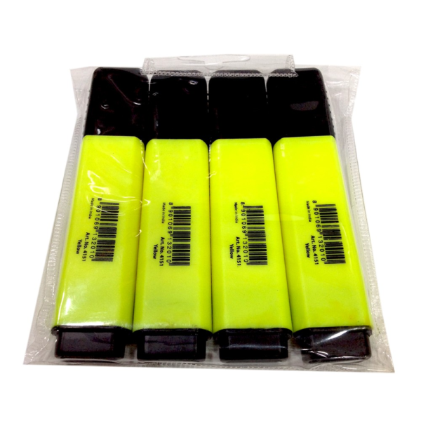 JOGO DE 4 MARCADOR FLUORESCENTE AMARELO