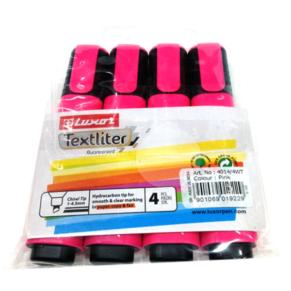 JOGO DE 4 MARCADOR FLUORESCENTE ROSA
