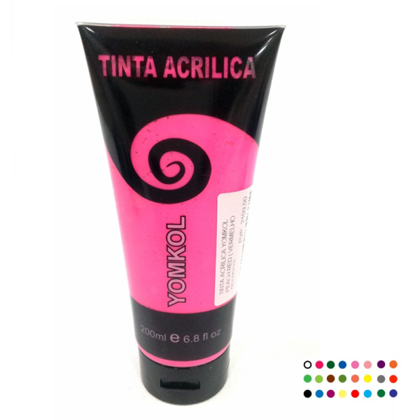 TINTA ACRILICA YOMKOL PEACH RED ( VERMELHO PESSEGO)