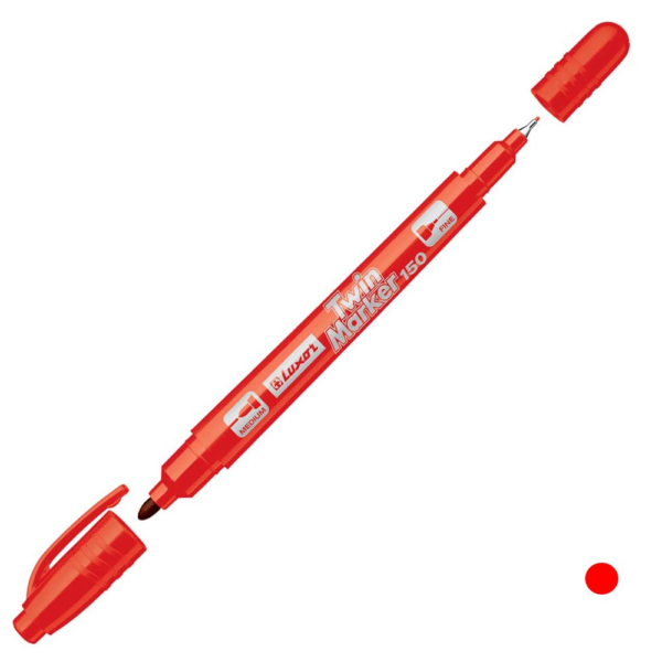 MARCADOR PERMANENTE DUPLO VERMELHA